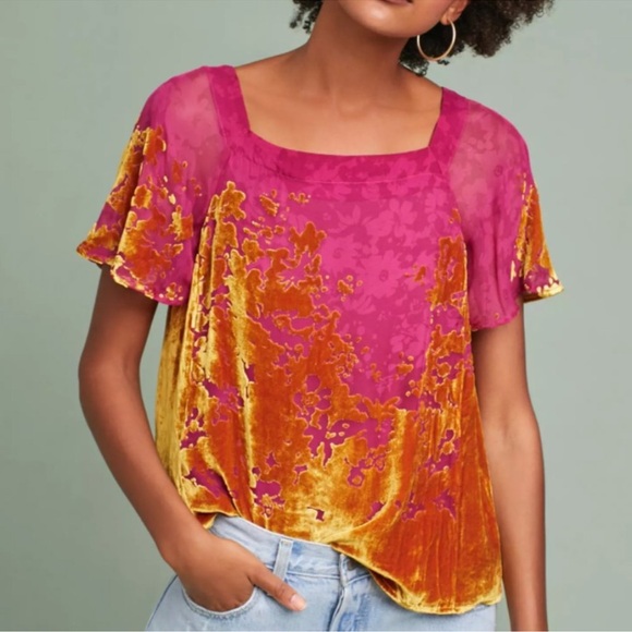 Maeve Tops - Anthropologie Maeve ombre velvet boho top